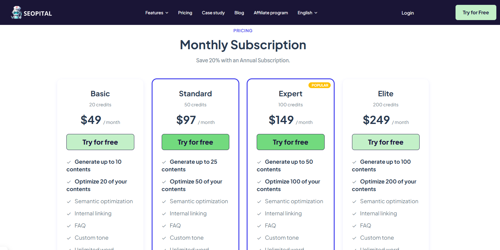 seopital-pricing